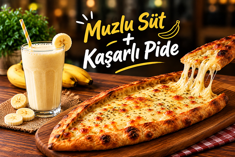 Muzlu Süt   Kaşarlı Pide